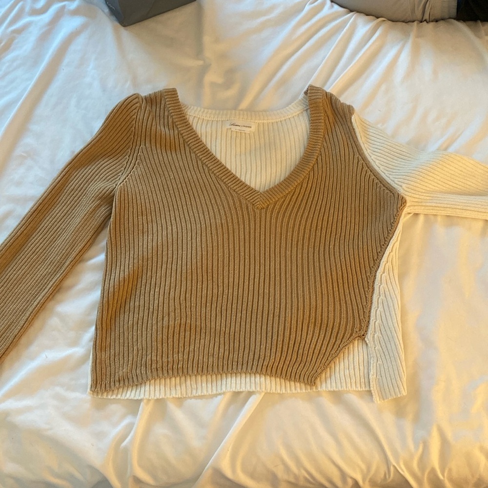 Lovers+Friends half tan half white sweater